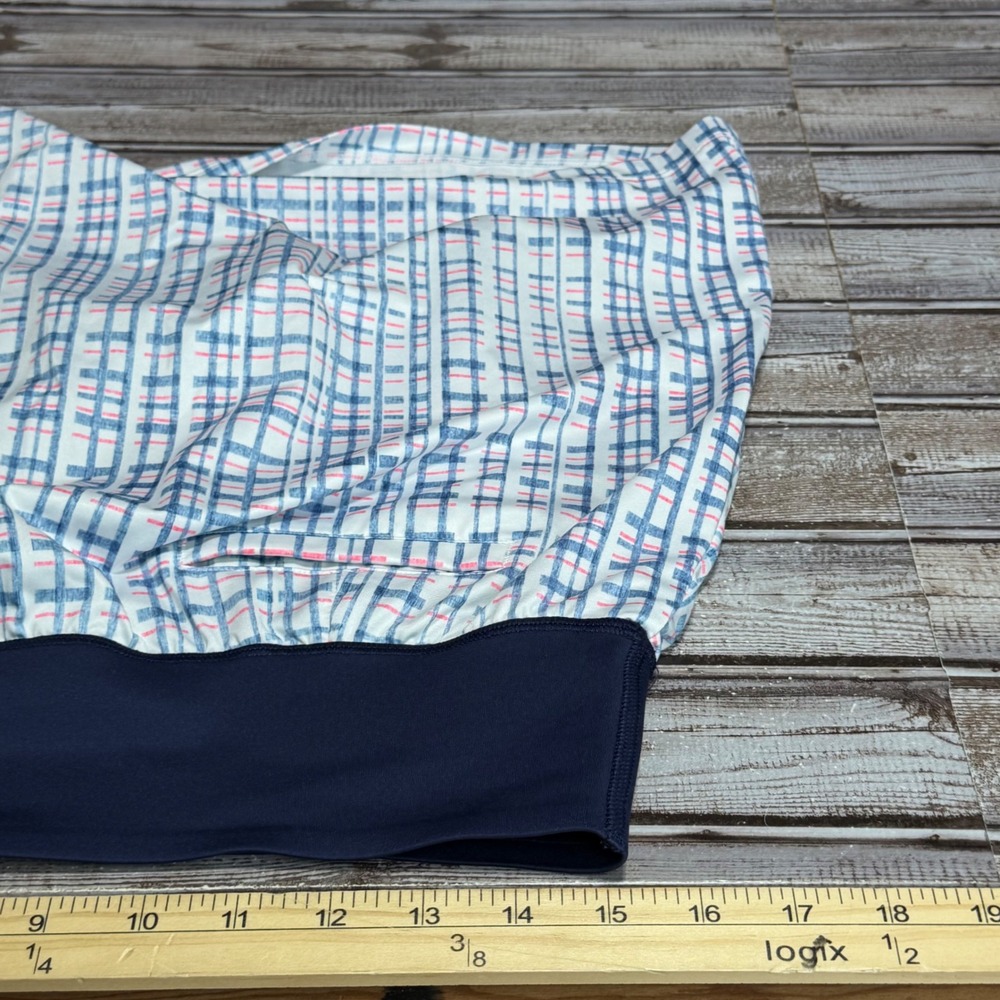Puma Golf Skort Womens Large White Navy Blue Plaid Athletic Activewear Skirt - Picture 4 of 6